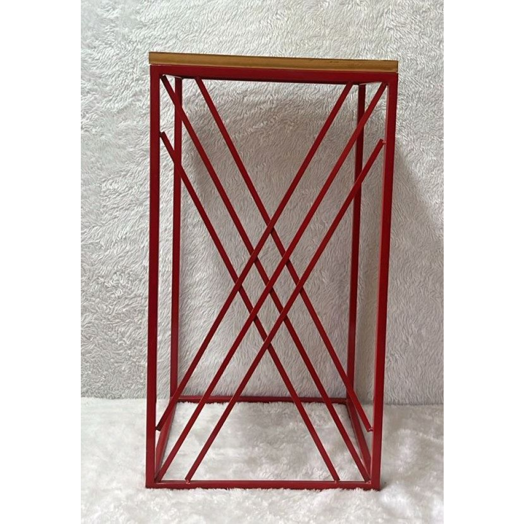 Cubo de Ferro Trançado G - Vermelho,Madeira - Peg e monte da drica