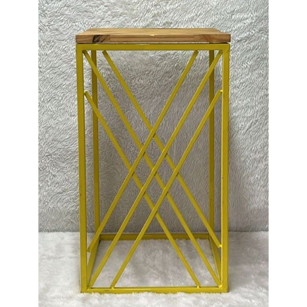Cubo de Ferro Trançado P - Amarelo,Madeira - Peg e monte da drica
