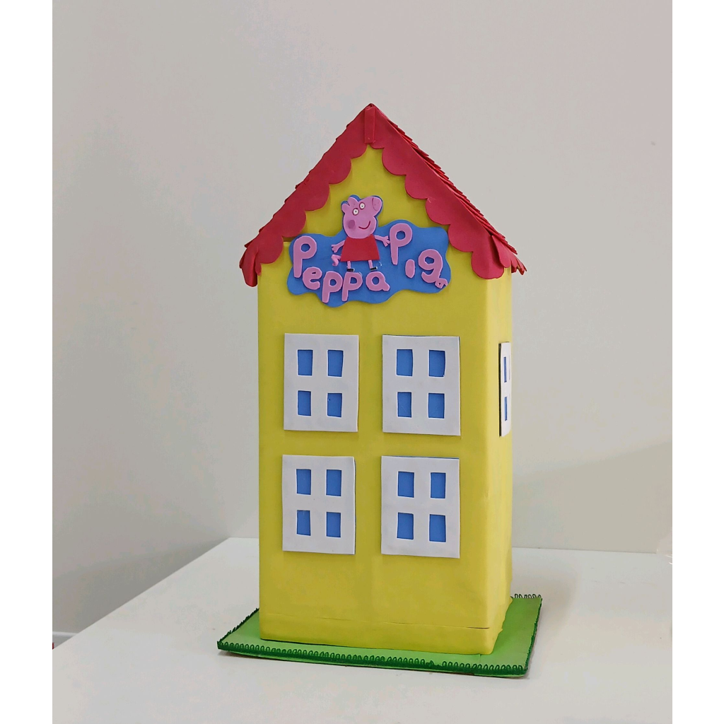 Maquete Casa Peppa Pig Decorativo - Amarelo - Peg e monte da drica