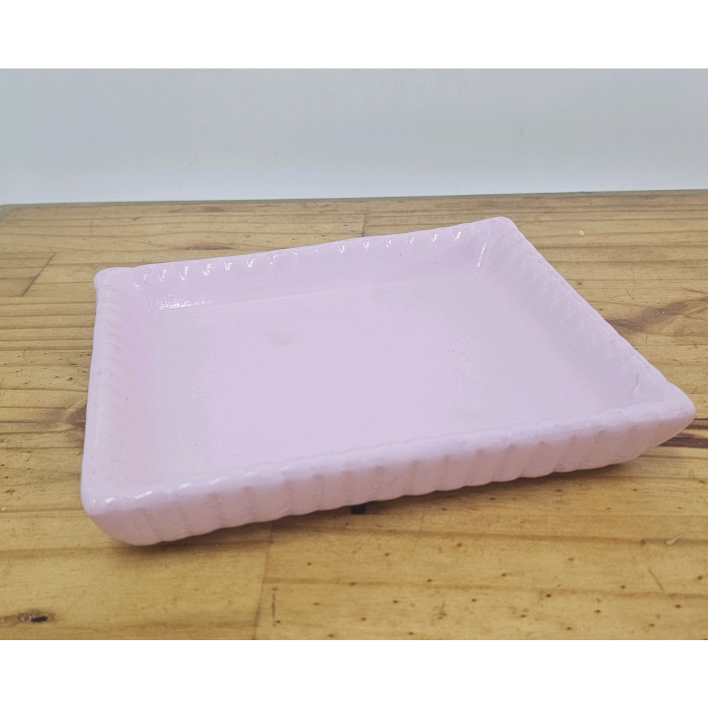 Bandeja Quadrada Louça - Rosa Bebê - Peg e monte da drica