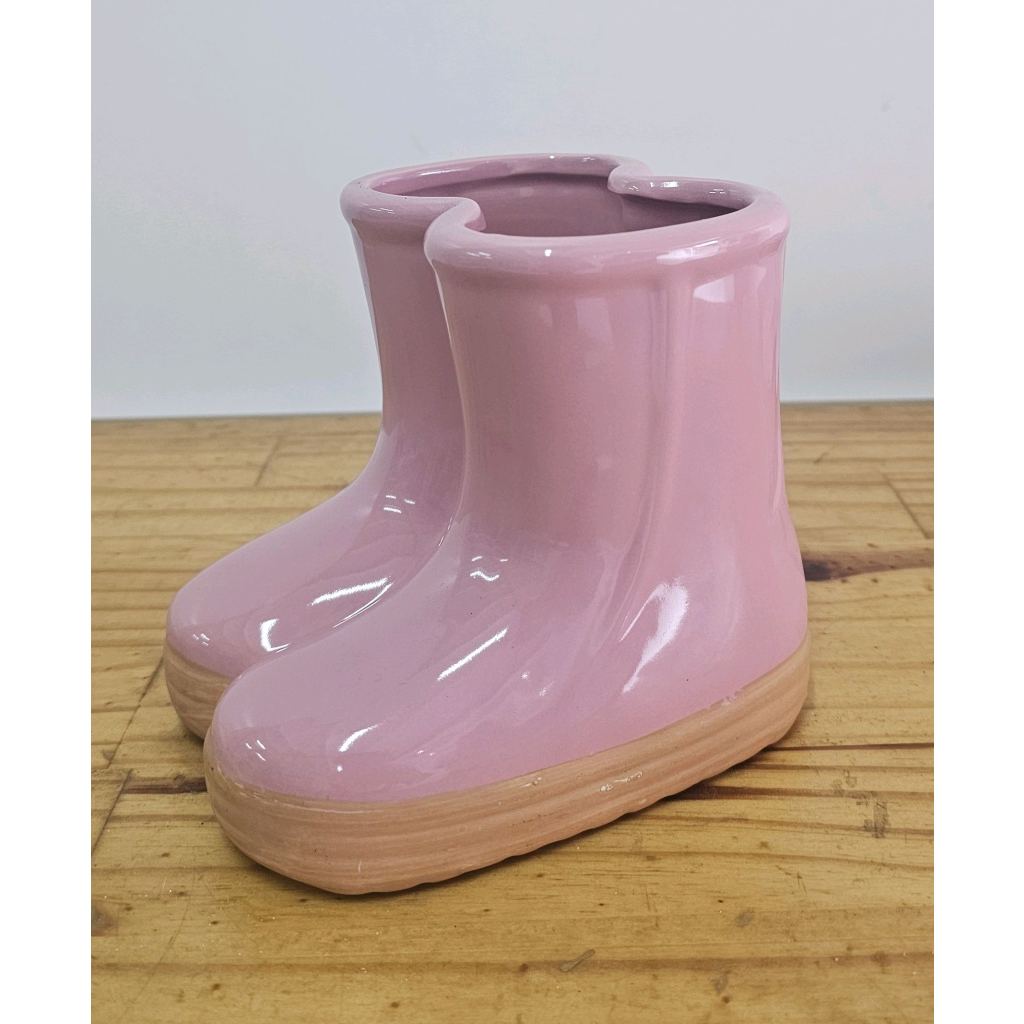 Vaso Botinha Louça - Rosa - Peg e monte da drica