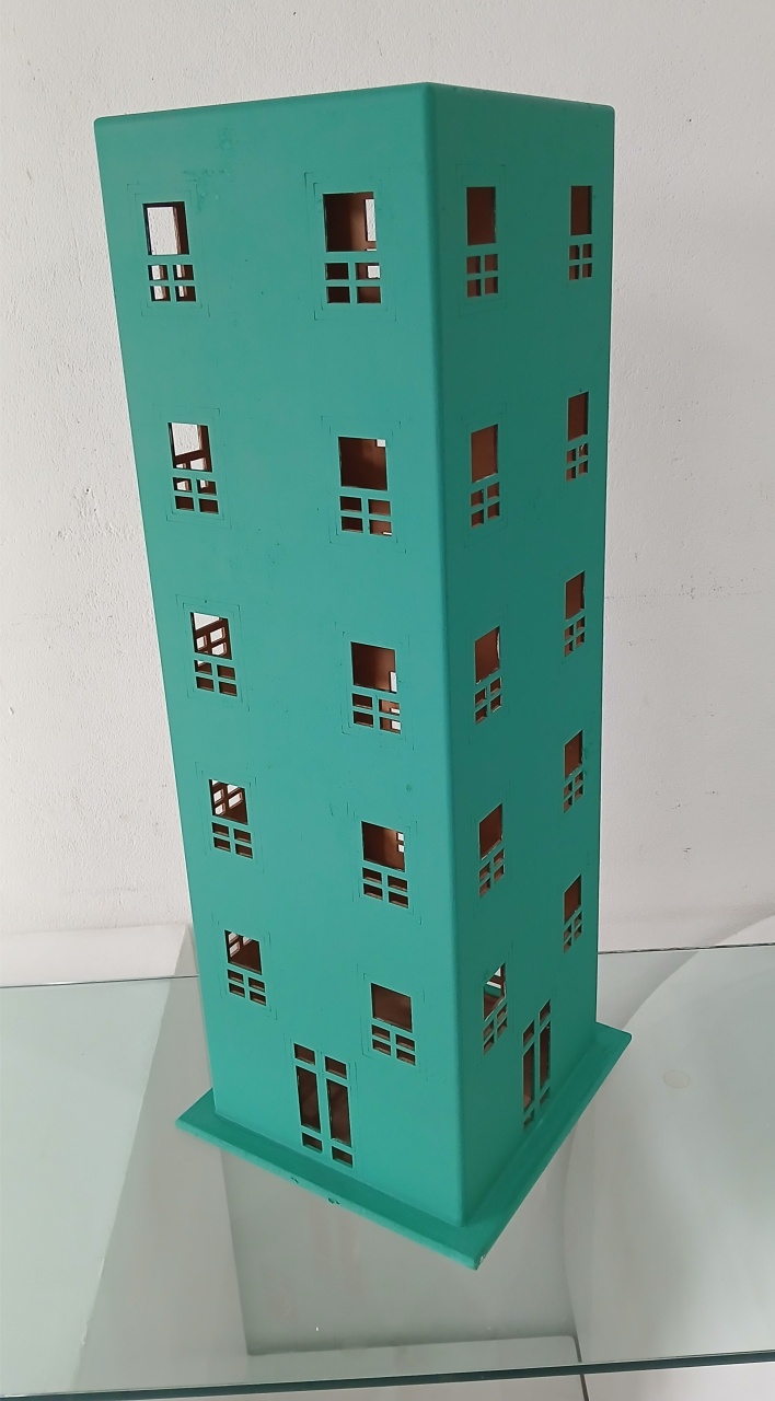 Maquete Prédio Decorativo - Verde - Peg e monte da drica