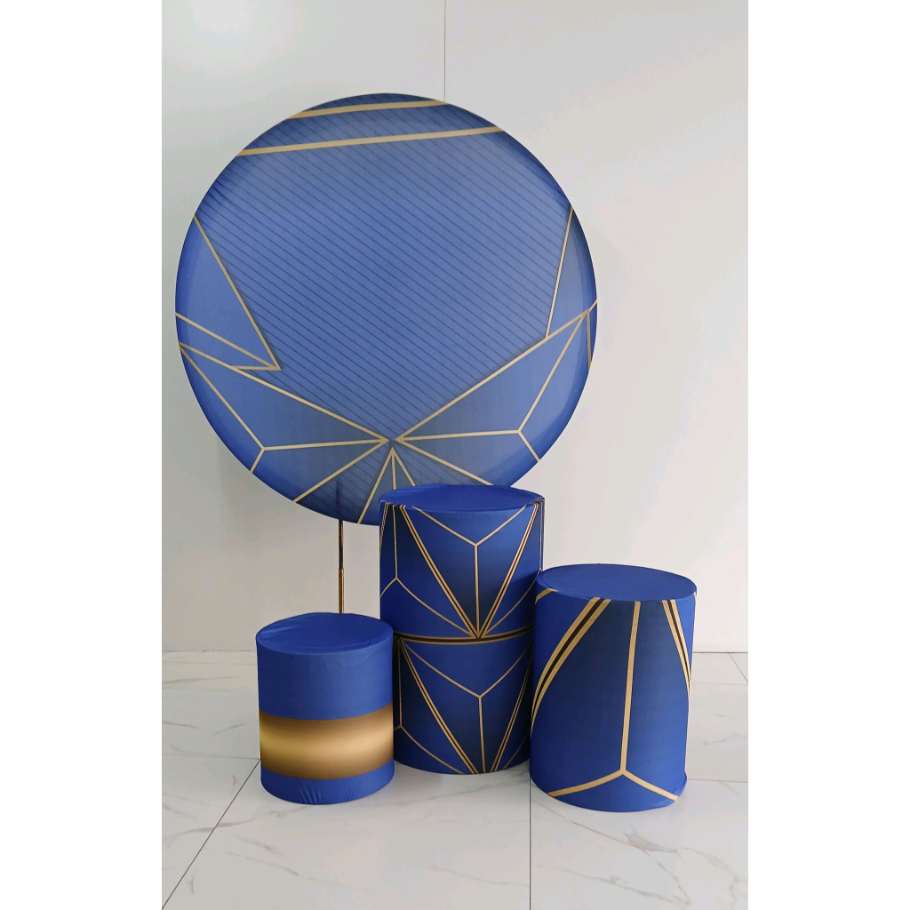Tecidos Geométrico Azul - Peg e monte da drica