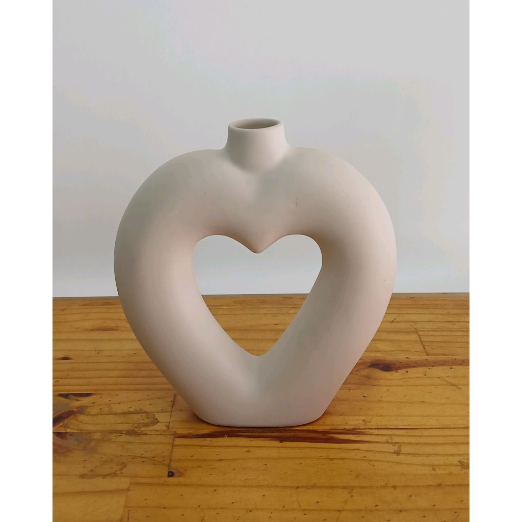 Vaso Coração  Decorativo Bege/Nude - Bege - Peg e monte da drica