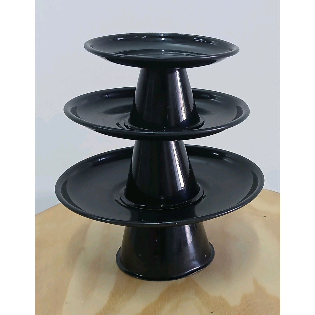 Trio de Boleira/Porta Doces - Preto - Peg e monte da drica