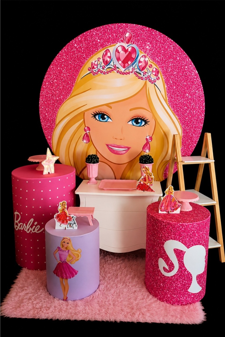 Kit Barbie Ouro - Una Fest Pegue e Monte