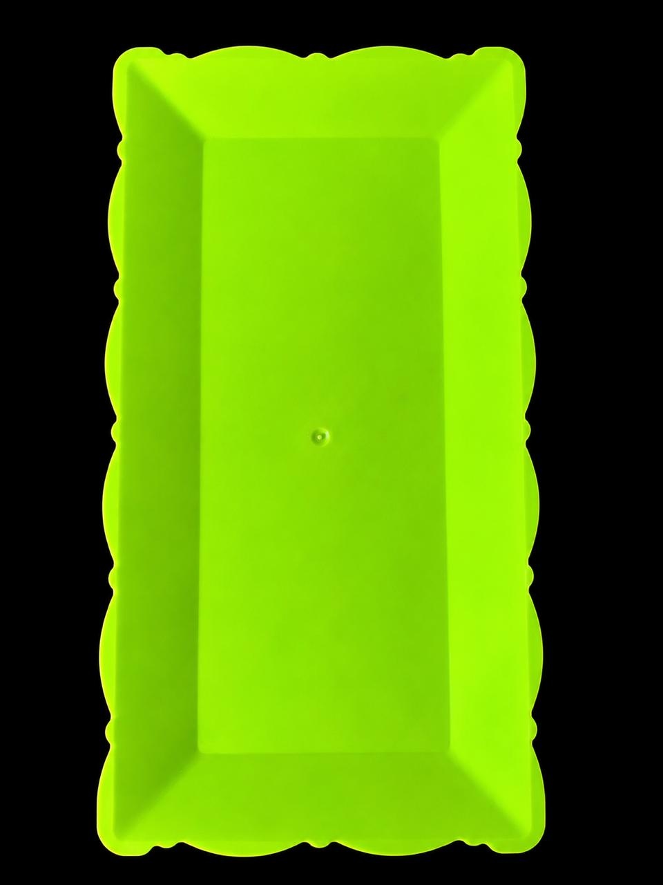 Bandeja Baixa Retangular Verde Neon - Una Fest Pegue e Monte
