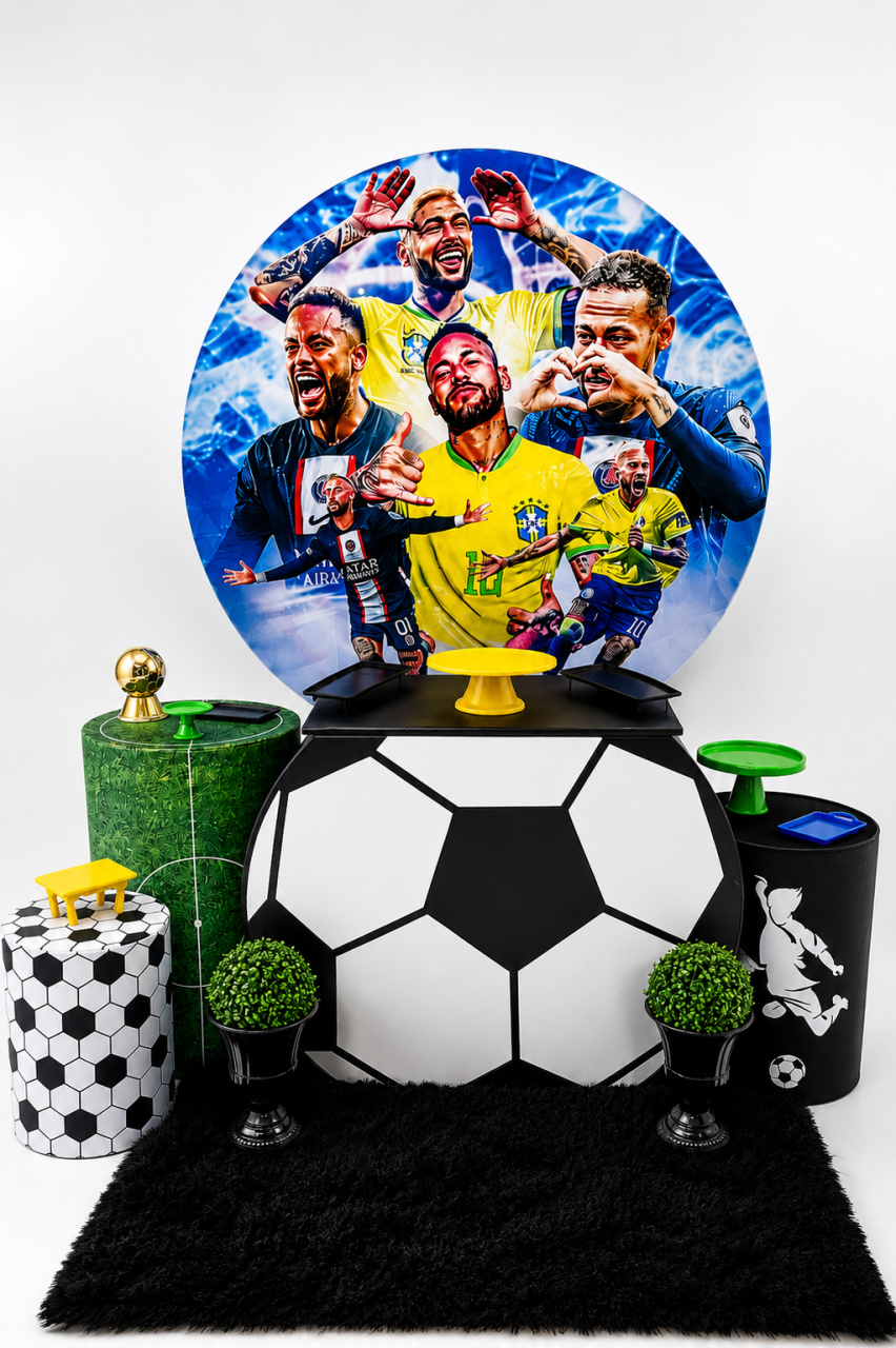 Kit Prata Futebol Neymar - Una Fest Pegue e Monte