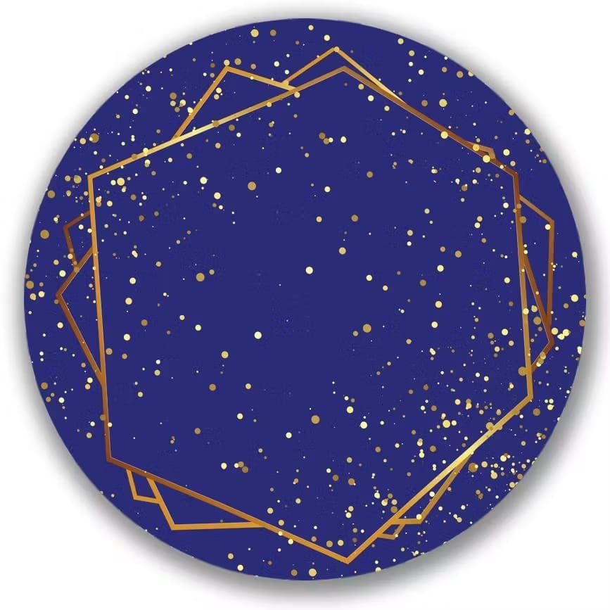 Capa Mini Festa Azul E Dourado - Una Fest Pegue e Monte