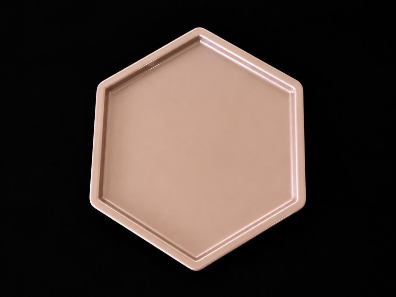Bandeja Baixa Sextavada Rose Gold M - Una Fest Pegue e Monte