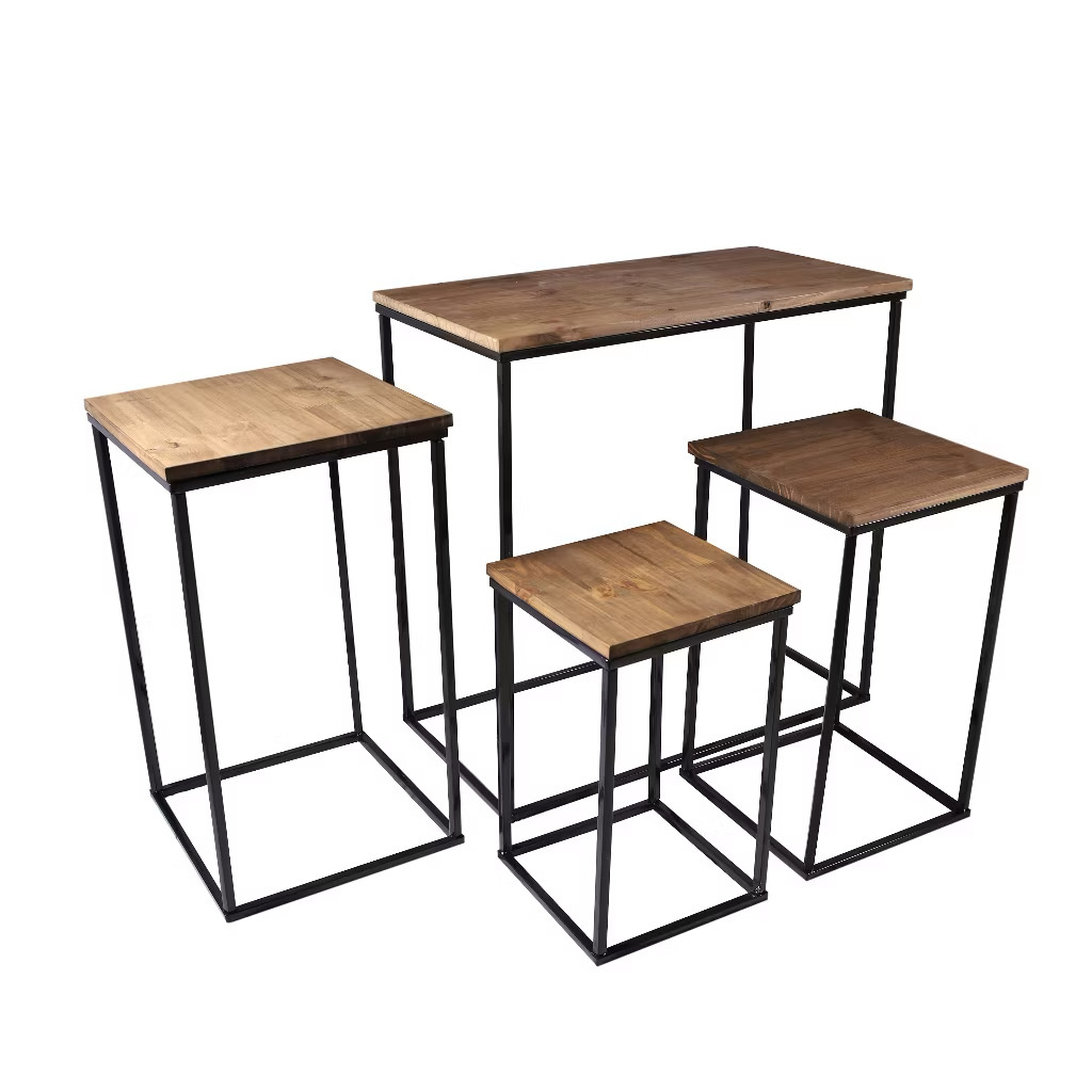 Mesa Cubo Preta Desmontável - Una Fest Pegue e Monte