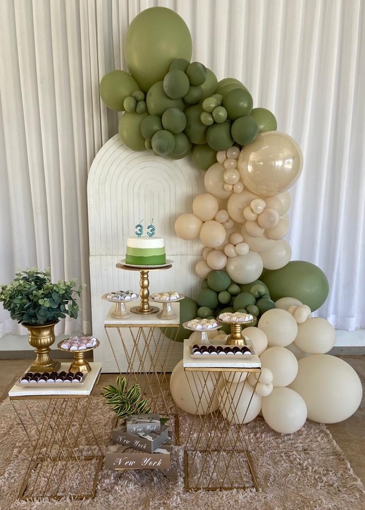 Aniversário Verde E Nude - Mesa 18 - lulisfestaseeventos