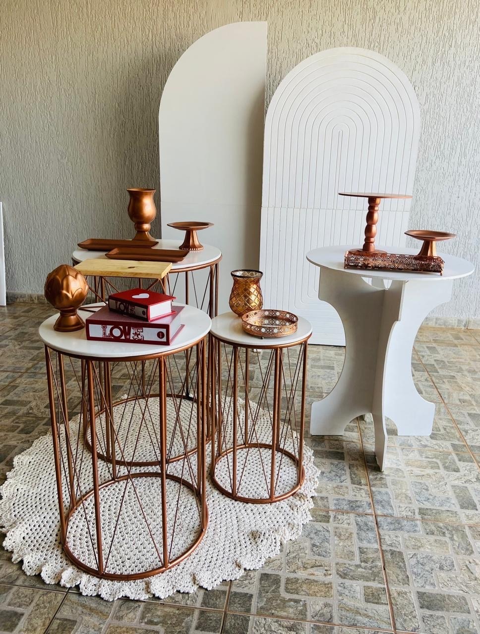 Aniversário Branco E Rose Gold- Mesa 5 - lulisfestaseeventos