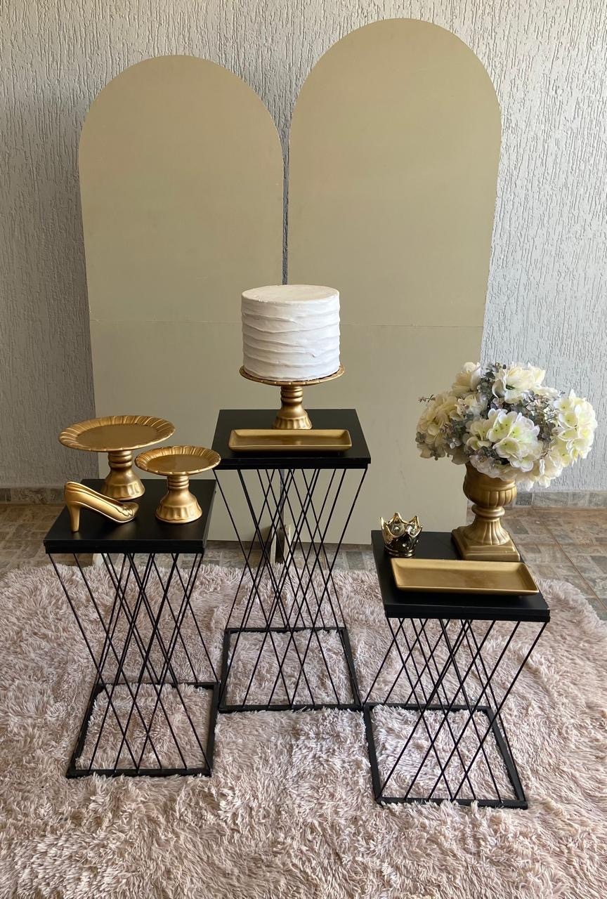 Aniversário Preto, Amarelo E Nude - Mesa 22 - lulisfestaseeventos