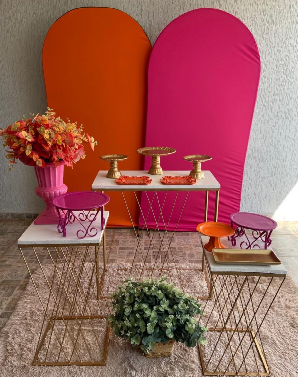 Aniversário Laranja E Rosa - lulisfestaseeventos