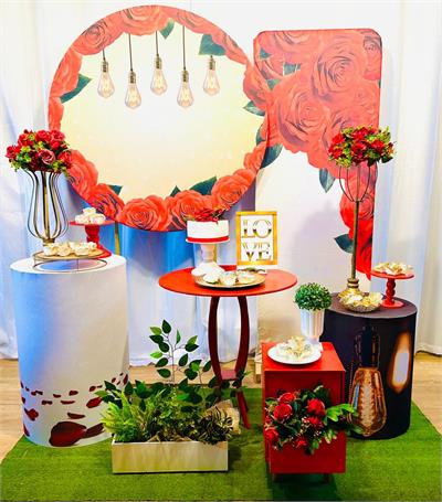 A - Coleção Iluminada Floral Vermelho (Box 139) - NUBIA FESTAS