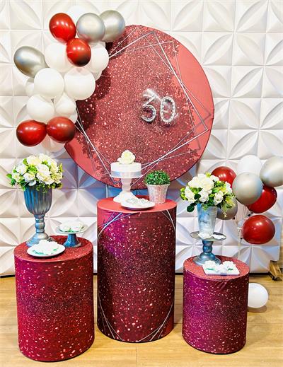 Z - Gliter Prata E Marsala (Box 239) - NUBIA FESTAS