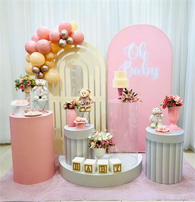 A - Chá de Bebê Rosa (Box 199) - NUBIA FESTAS