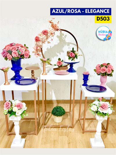 Z - Rosa E Azul Elegance (Box 124) - NUBIA FESTAS