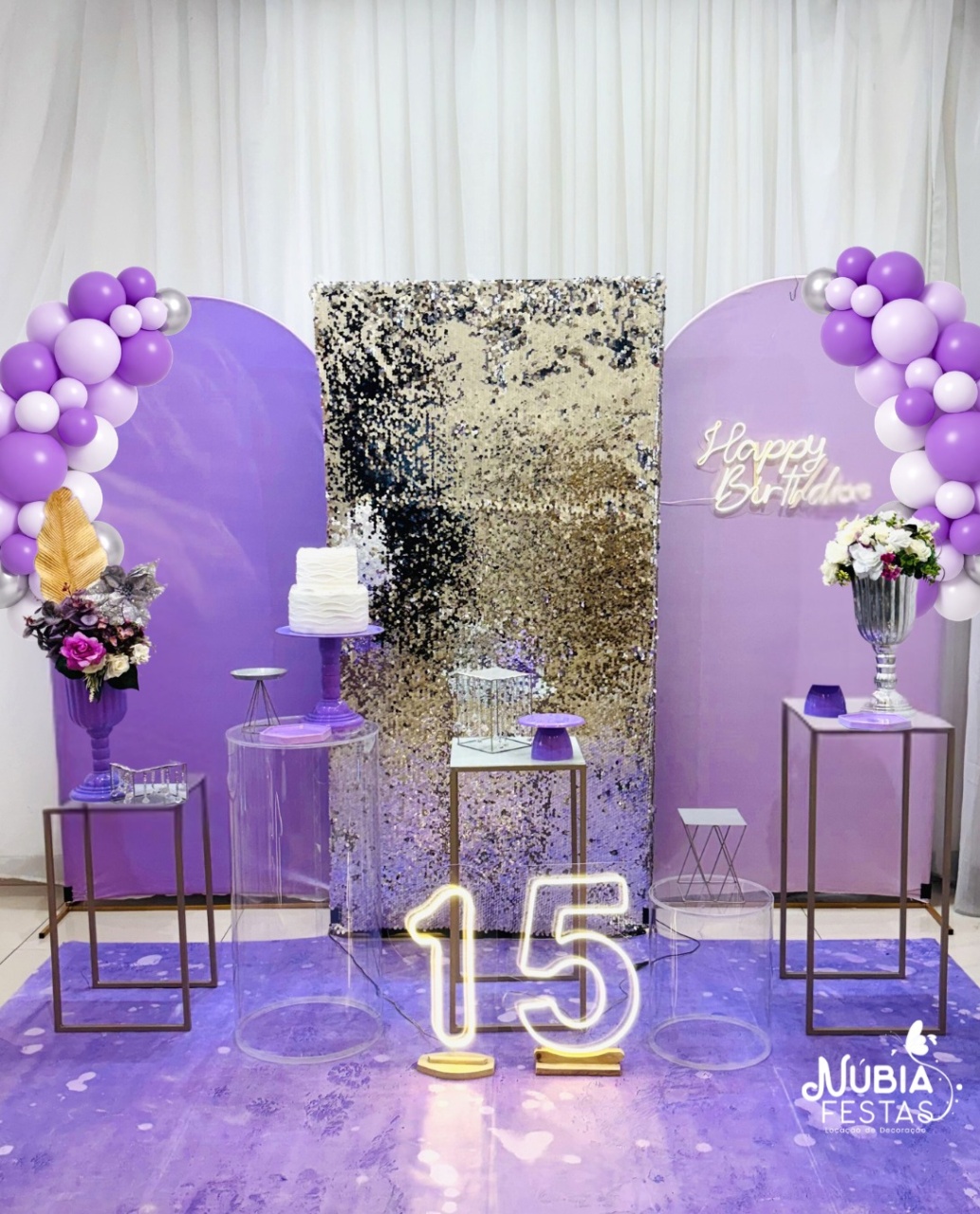 15 Anos Roxo E Prata - NUBIA FESTAS