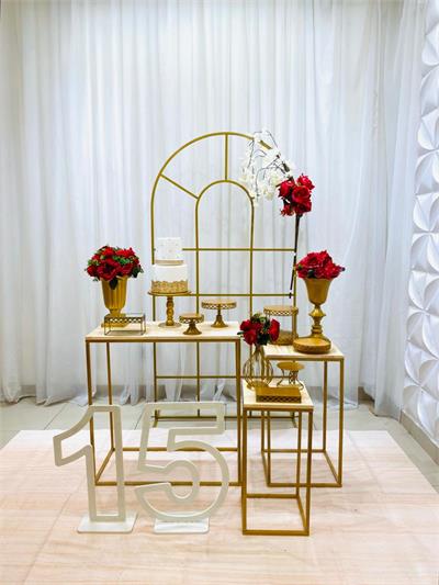 Dourado Com Vermelho (Box 425) - NUBIA FESTAS
