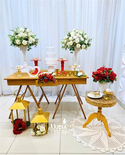 Mesa Grande | Vermelho E Branco (Box 379) - NUBIA FESTAS
