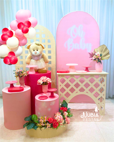 Chá de Bebê Ursa Rosa E Pink (Box 371) - NUBIA FESTAS