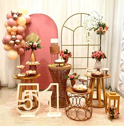 A - Rose Gold Rattan Niver Adulto (Box 174) - NUBIA FESTAS