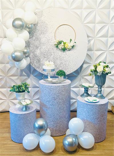 Z - Glitter Prata Com Branco (Box 200) - NUBIA FESTAS