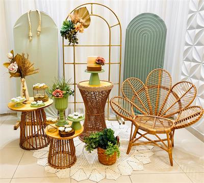A - Rustico Rattan Verde Oliva (Box 43) - NUBIA FESTAS