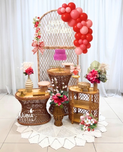A - Happy Birthday Rattan Rosa  - NUBIA FESTAS