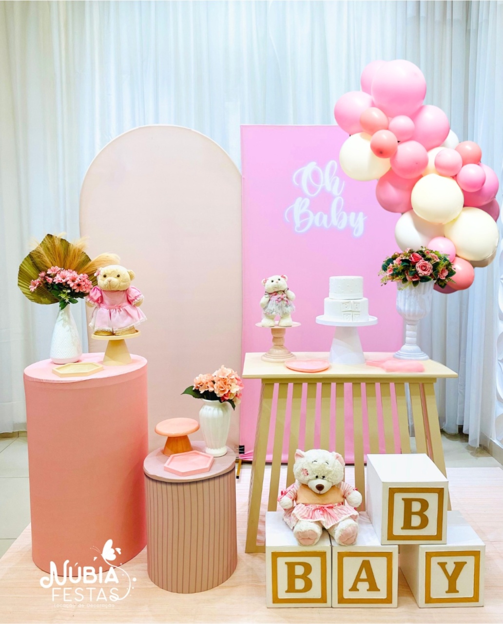 Oh Baby Rosa Bebe de Ursinhos - NUBIA FESTAS
