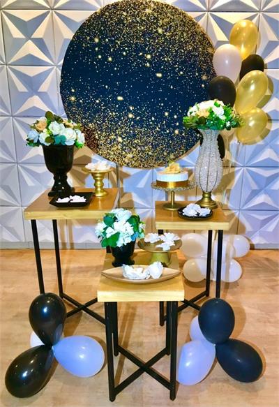Z - Preto Com Glitter Dourado (Box 207) - NUBIA FESTAS
