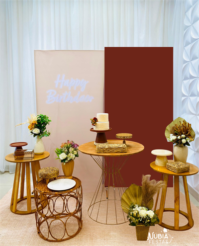 Marrom E Bege Happy Birthday (Box 415) - NUBIA FESTAS