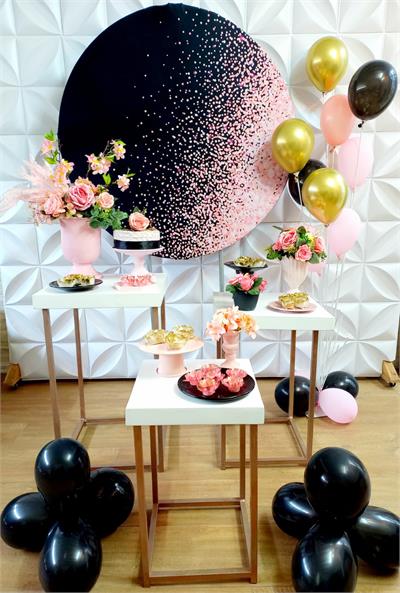 Z - Preto Com Glitter Rosa (Box 163) - NUBIA FESTAS