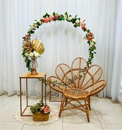 A - Rosê Gold Arco Floral (Box 190) - NUBIA FESTAS