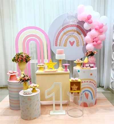 A - Arco Íris Boho Branco (Box 237) - NUBIA FESTAS