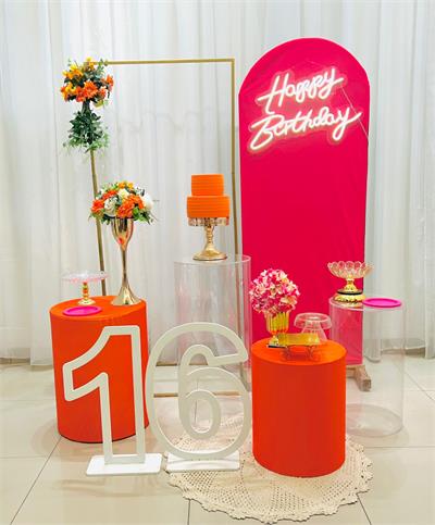 A - Rosa Pink E Laranja (Box 41) - NUBIA FESTAS