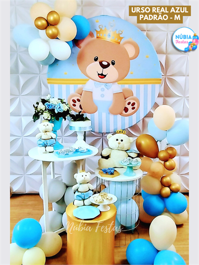 Z - Urso Realeza  Azul (Box 02) - NUBIA FESTAS
