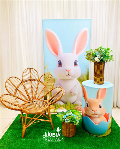 Páscoa Coelhinho Azul E Tiffany - Instagramável (Box 346) - NUBIA FESTAS