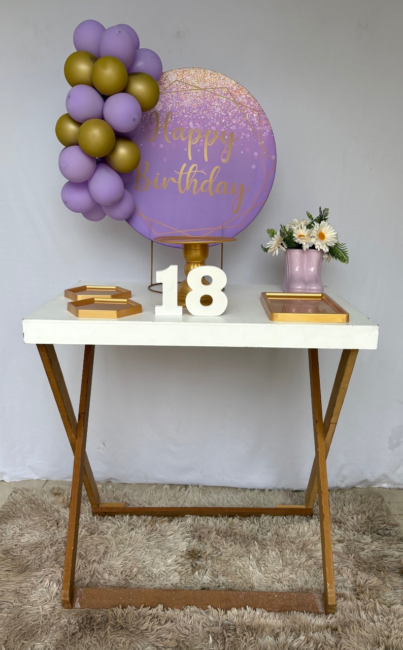 Happy Birthday Lilás Festa Na Mesa - Colorfest Festa