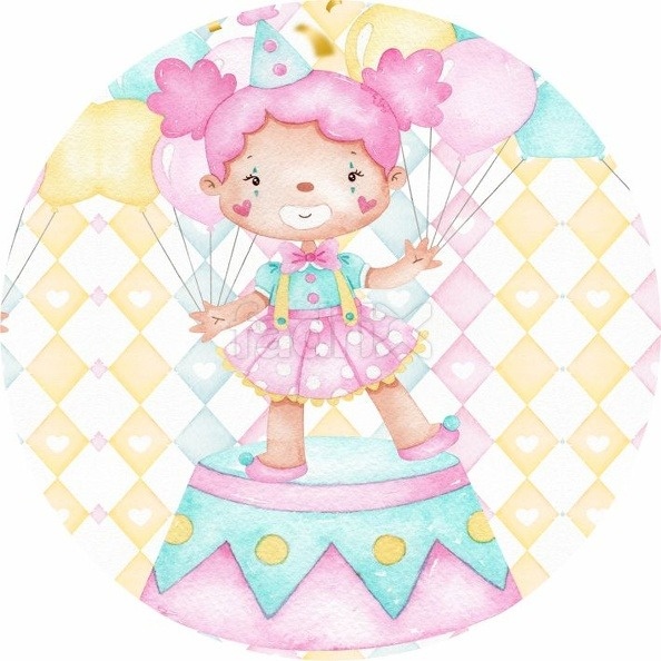 Capa de Painel Circo Rosa - FABY FESTAS 