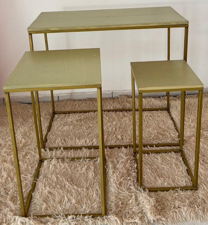 Trio de Mesa Ferro Quadrada - FABY FESTAS 
