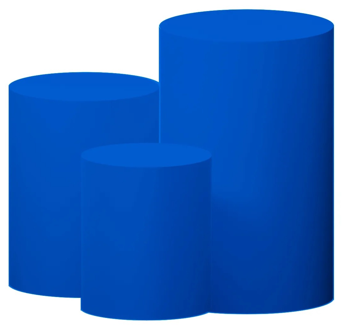 Trio de Capas de Cilindro Azul Escuro - FABY FESTAS 