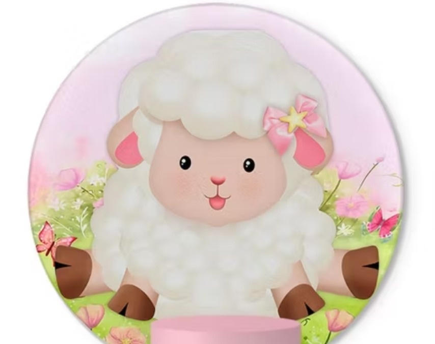 Capas de Painel Ovelhinha Rosa  - FABY FESTAS 