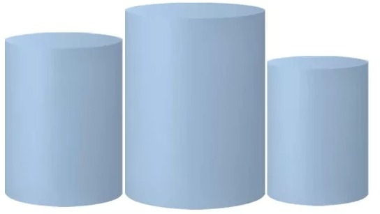 Trio de Capas de Cilindro Azul Claro - FABY FESTAS 
