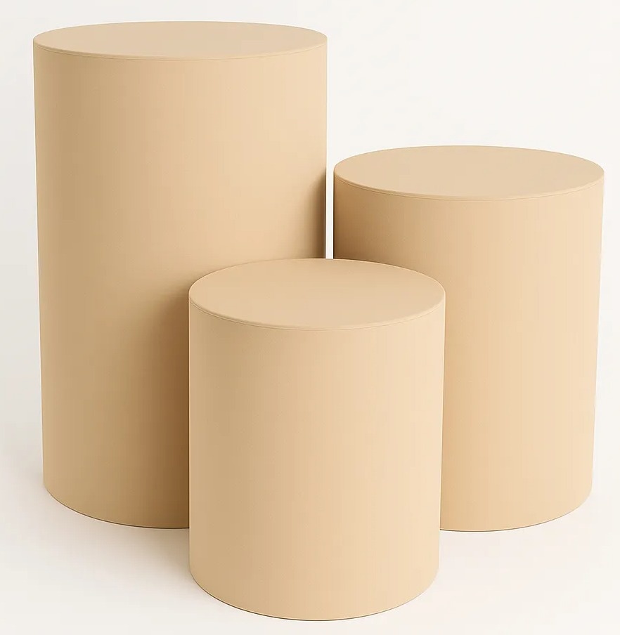 Trio de Capas de Cilindro Bege - FABY FESTAS 