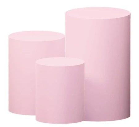 Trio de Capas de Cilindro Rosa Claro - FABY FESTAS 