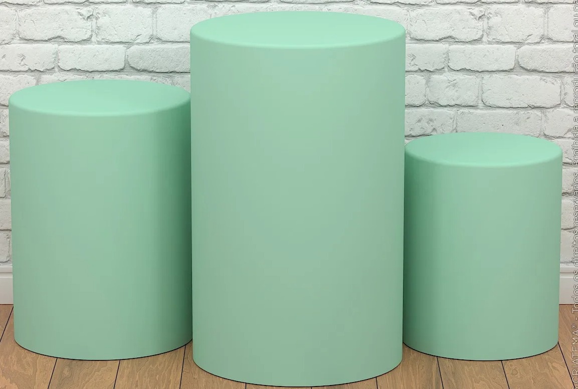 Trio de Capas de Cilindro Verde Agua - FABY FESTAS 