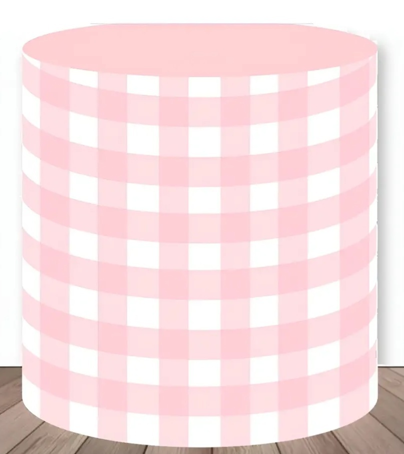 Capas de Cilindros Xadrez Rosa Tam. M - FABY FESTAS 